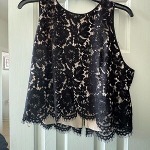 Chic Black Lace Sleeveless Blouse